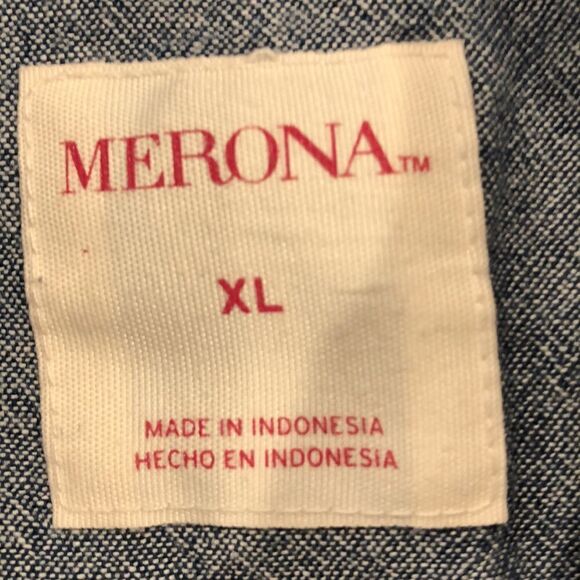 Merona Polka Dot 1/4 Button Down Sz. XL - Picture 3 of 5